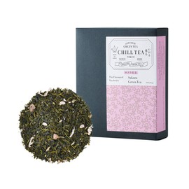 Flavoured Tea Gift Set by CHILL TEA Tokyo - 100% Japanese Loose Leaf Green Tea - Sakura Japanese Cherry Blossom Green Tea, Green Tea Ginger Lemon (30 Tea Bags x 2)