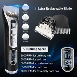 BFULL Professional Men's Rechargeable Cordless Hair Trimmer 2200mAh LED Display