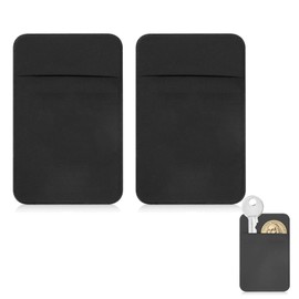 Sorftin Flat Thin Credit Card Size Key Holder Sleeve - Slim Minimalist Wallet for Men and Women (2-Pack Black)