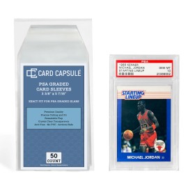 Card Capsule 50 Count Graded Card Sleeves Exact Fit for PSA Slabs Resealable Sleeves Bags.