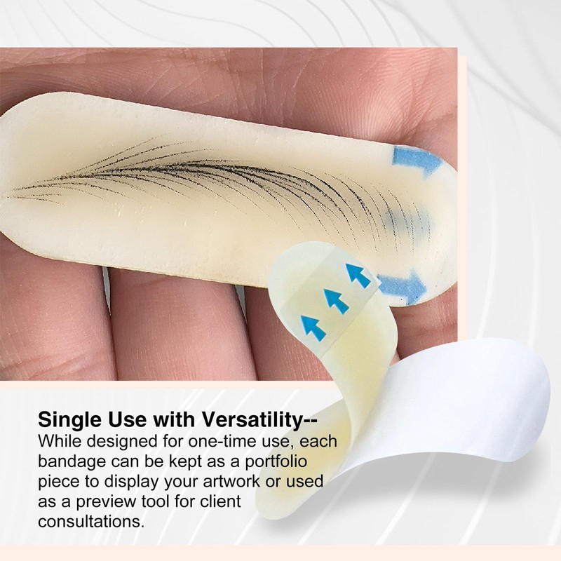 BrowAid Practice Bandage Realistic Practice Eyebrow Tattoo for Beginners Precision