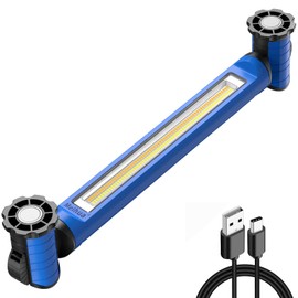 MEIHUA Work Light for Mechanic, 3000LM Bright LED Work Lights, 5000mAh Rechargeable Underhood Work Light Bar with Hooks, Magnetic Mechanic Light for Car Repairing/Inspection/Garage/Workshop/Emergency