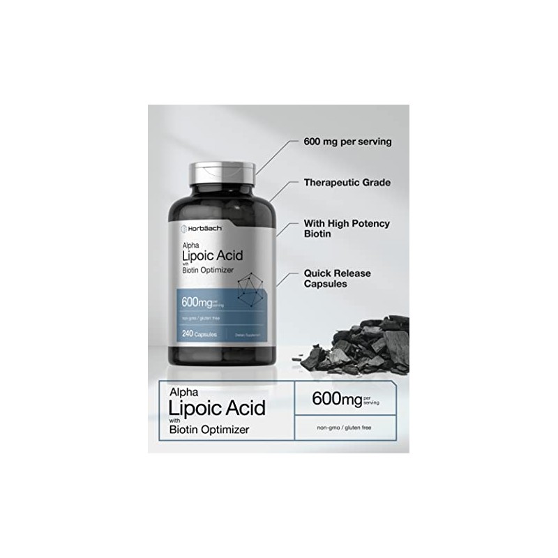 Horbäach Ácido alfa lipoico 600 mg | 240 cápsulas |