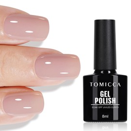TOMICCA UV Nail Polish Nude, 8 ml Gel Nail Polish, UV LED Soak Off Manicure Gel Lacquer Varnish