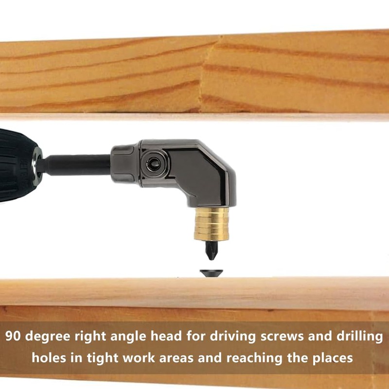 SeonFook 90 Degree Right Angle Drill Adapter with 1/4" Hex