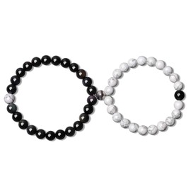 COAI Couples Mutual Attraction Distance Magnetic Howlite Obsidian Stone Love Bracelets