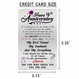 Alotozo 9 Year Wedding Anniversary Card - Happy 9th Wedding Anniversary Cards Gifts for Husband Wife - 9 Years Anniversary Card for Him Her