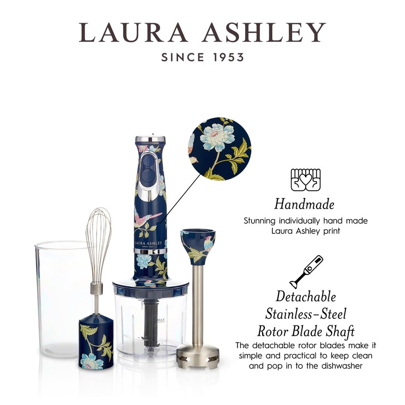 Laura Ashley 150W Immersion Blender Handheld - 4 in 1