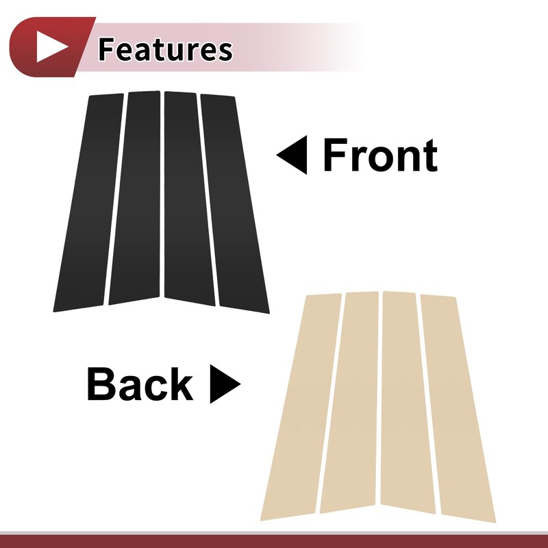 TUCKBOLD 4 Pcs Front Left Right Car Door Pillar Window