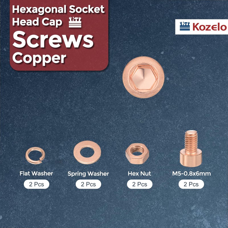 Kozelo 8pcs M5 Socket Head Cap Screws Bolts Nuts Assortment