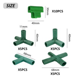 20 Pieces of Greenhouse Connectors, 10 Pieces of Laminating Clips, Greenhouse Drainage Ditch Accessories, Greenhouse Frame Connectors, Multi-Tunnel Accessories, Gardening Bracket Accessories