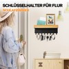 TINIFO Wooden Key Rack with Shelf - Key Holder Wall