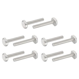 PATIKIL M6 x 40 mm T Slot Bolts, 10 Pcs 304 Stainless Steel Drop-in Bolt T Shape Stud Sliding Screw Metric Thread Hammer Head Bolt for T Track, Silver