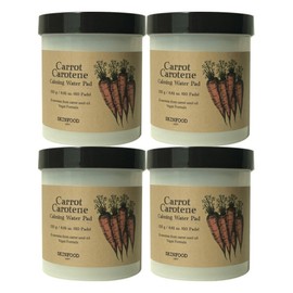 Skinfood Carrot Carotene Calming Water Pads 60 Sheets (4 Packs) / Circle / 스킨푸드 캐롯 카로틴 카밍 워터 패드 60매 4개  써클