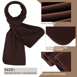 Handepo 4 Pcs Warm Winter Scarf Unisex Polyester Fleece Scarf Multi Color Cold Weather Neck Scarves for Men Women, 4 Colors