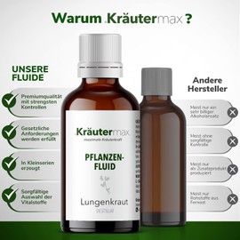 Kräutermax Lungwort Drops Lungwort Extract Liquid as a Perfect Replacement for Lungwort Capsules or Lungwort Tea 1 x 50 ml