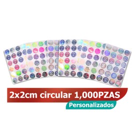 1000 Hologramas Personalizados de 20x20 mm Con Logo, Texto, Numeros, Series, etc