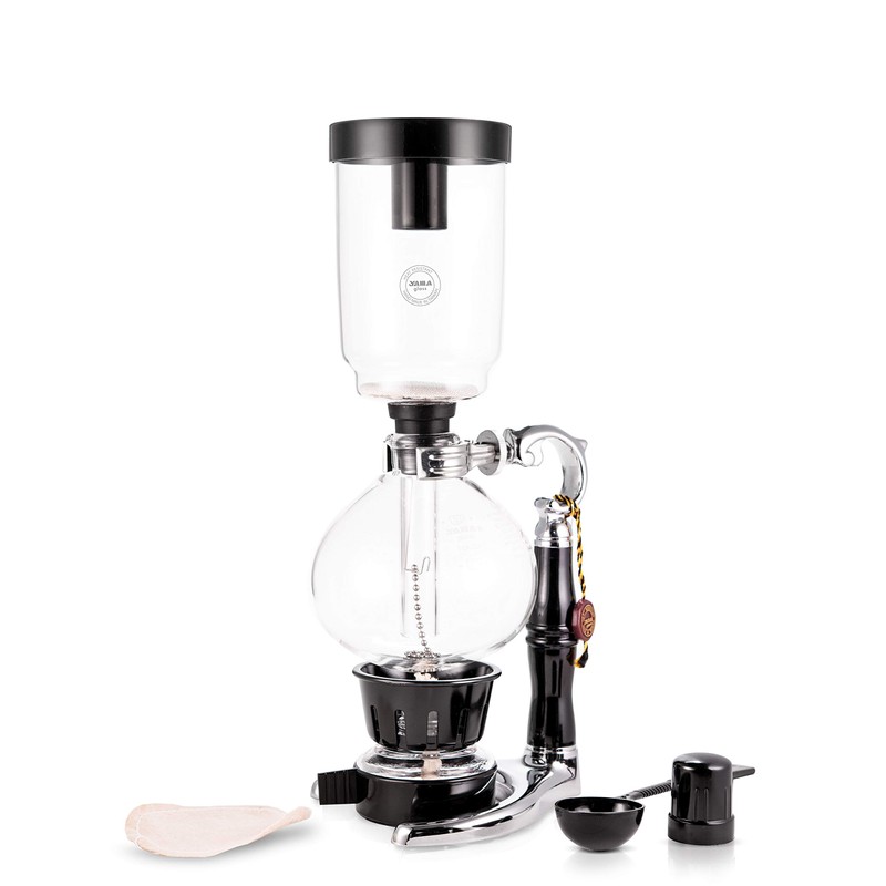 YAMA Glass 3 Cup Tabletop Siphon Gravity Coffee Maker with