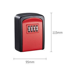 SYGELER Key Lock Box with Resettable Combination Code - Wall-Mounted Portable Key Storage Safe for Home, Office, Apartment (1 Pack, Red)