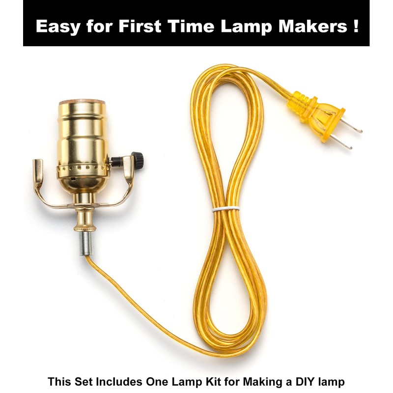 Brass Finish Lamp Repair Kit - Rewire Table & Floor