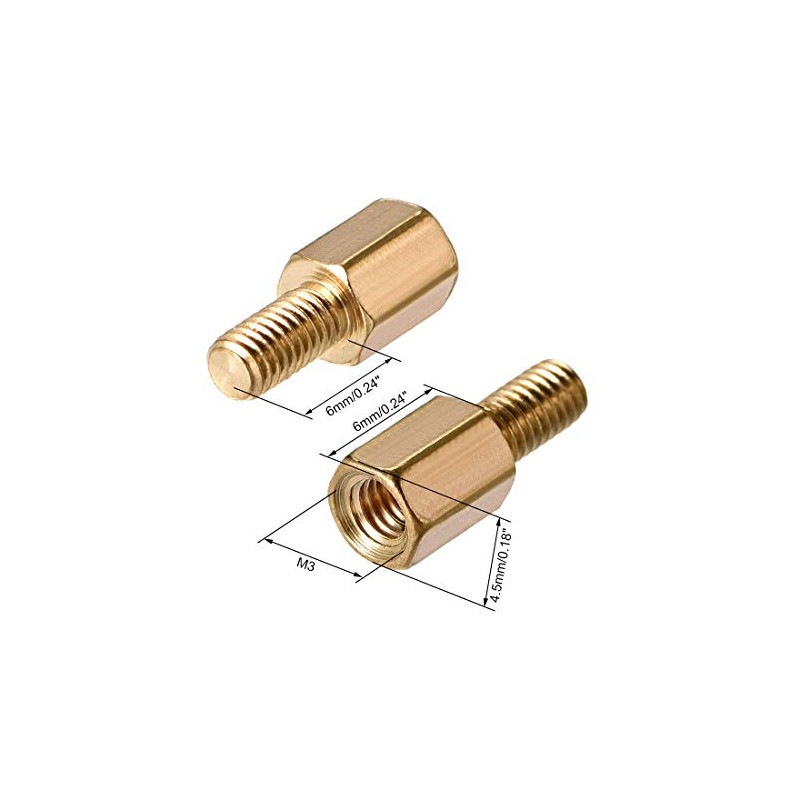 sourcing map Hexagon Standoff Spacer Screw PCB M3 6 +