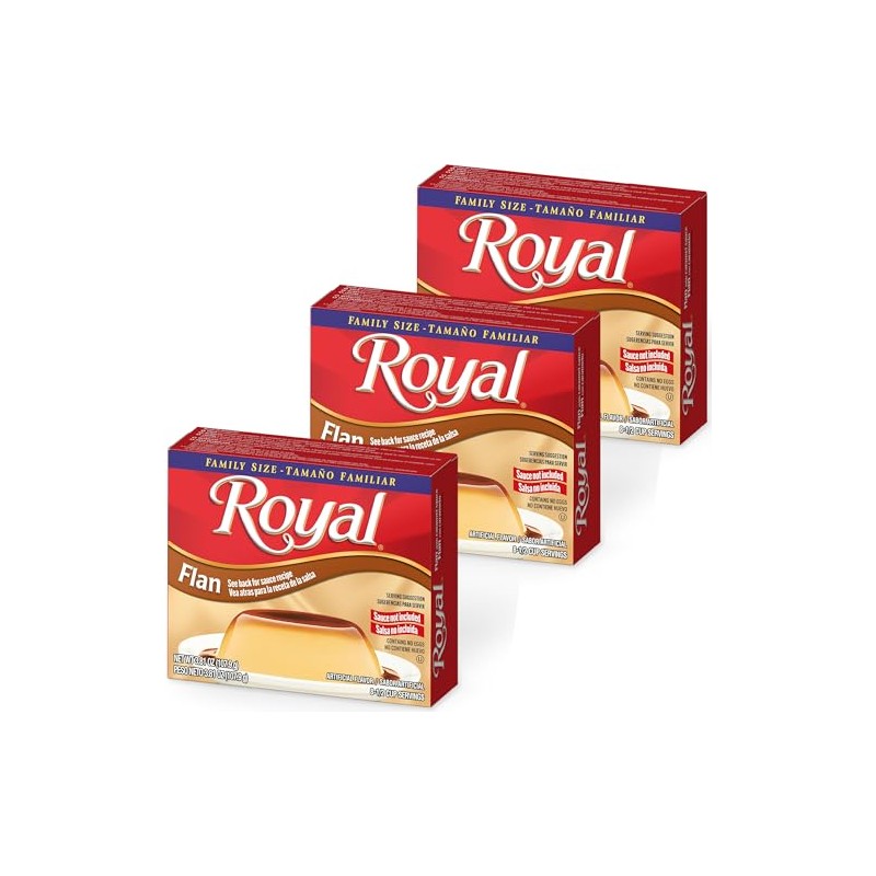 Royal Flan Dessert Mix - 3 Pack of 3.8oz Boxes