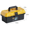 DELI 12 Inch Plastic Tool Box with Handle, Removable Tray,
