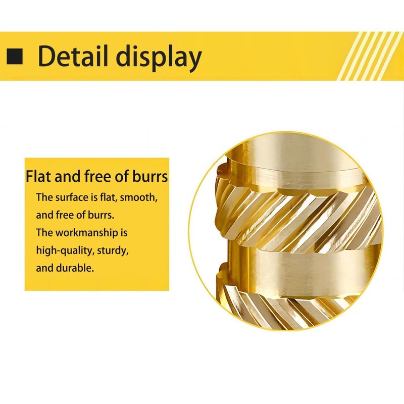 Qrity 100 Pcs Brass Knurled Nut, M3 Threaded Inserts, 3D