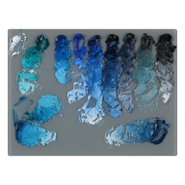 New York Central Grey Tempered Glass Palette 12x16" Tabletop Rectangle – Scratch-Resistant, Easy-to-Clean Artist Palette for Precise Color Mixing, Reduced Glare, Solvent-Resistant