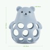 Haakaa Silicone Bear 3-in-1 Teether,Baby Teether,Teething Toys,Food-Grade Silicone,Mist Blue