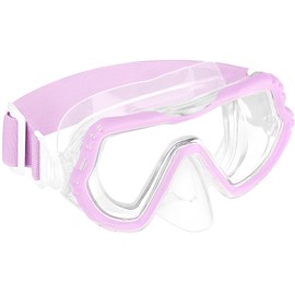 Children's Swimming Goggles for Boys Girls Teenagers Snorkel Mask with Nose Cover Anti Fog Anti-Leak Diving Mask (Purple Pulse)