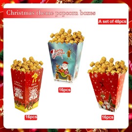 Christmas Themed Party Cutlery Set Christmas Themed Party Rice Box Birthday Party Meal Box Disposable Paper Rice Box  Chickencolor: 48pcs