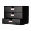 PACKGILO Wooden Storage Box Rustic Desktop Organizer with 3 Drawers
