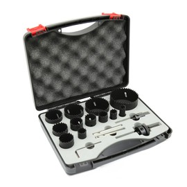 Bi-Metal Hole Saw Kit, 17PCS Hole Saw Set with 5/8" to 3" 12 PCS Hole Saws 2 arbors with Centering Drill bits for Metal, Alumium,PVC Board, Wood and Plywood