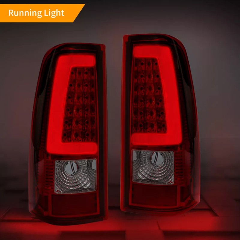 Mayello C-Tube LED Tail Lights RED For 2003-2006 Chevy Silverado