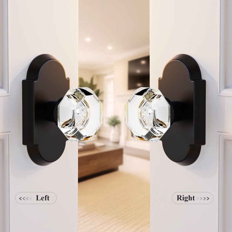 BonKuDoo 2 Pack Crystal Dummy Door Knobs, Inactive Glass Dummy
