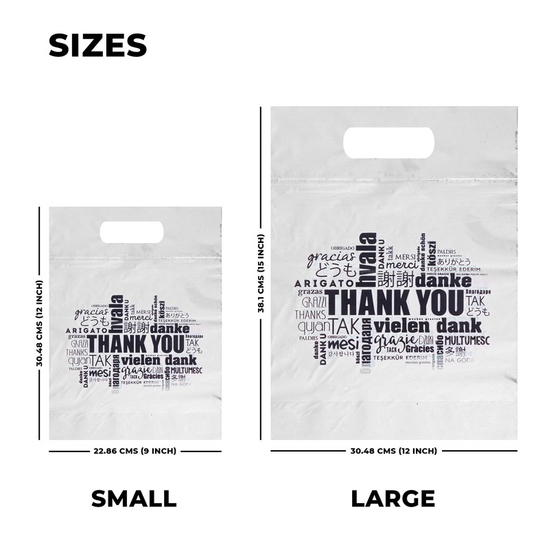 AlfaEx Pack of 40 Die Cut Thank you bags in