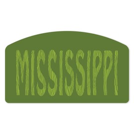 Die Cut Sticker Mississippi, Outdoor Typography, Woodgrain Type Vinyl Sticker 3 to 6 inches, (Waterproof Decal for Cars, Water Bottles, Laptops, Coolers), Large