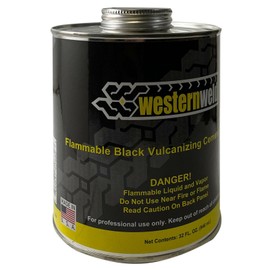 2 Pack of Western Weld Black Tire Repair Vulcanizing Cement Brush Top Can 1 QT.