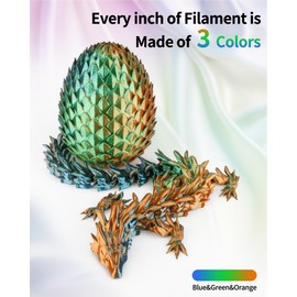 LANDU Silk Tri-Color PLA Filament 1.75mm 1Kg, Triple Color Silk PLA Filament, Silk Rainbow PLA Filament, Neatly Wound 3D Printer Filament, 3 In 1 Multi Color Filament +/-0.02mm, Silk Blue Green Orange