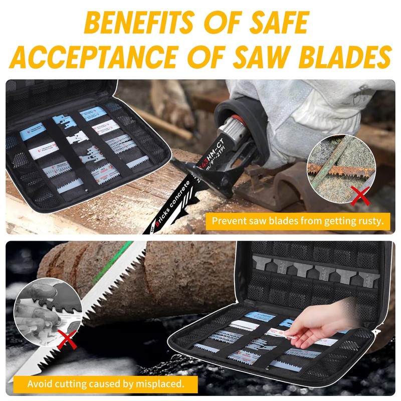 ZIORS Portable Zipper Saw Blade Storage Case,Empty Case for Sawzall