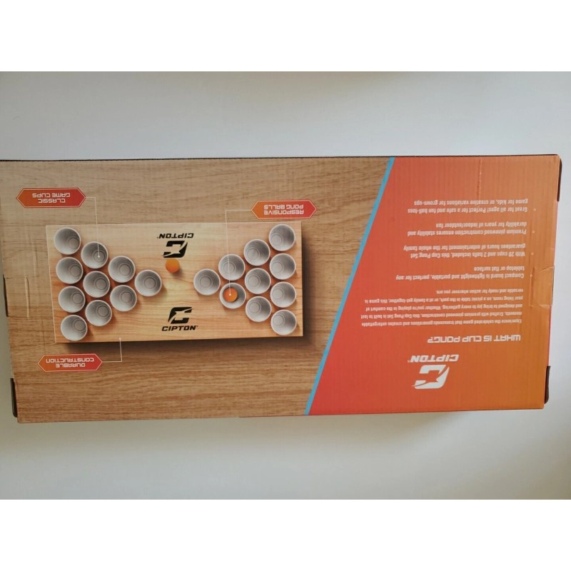 Cipton Wooden Tabletop Cup Pong Set