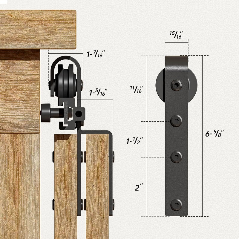 TOIMIOTOIM 3FT Bypass Mini Sliding Barn Door Hardware Kit for