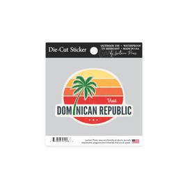 Die Cut Sticker Dominican Republic, Sun Vector, Contour Vinyl Sticker 1 to 3 inches (Waterproof Decal for Cars, Water Bottles, Laptops, Coolers), Small