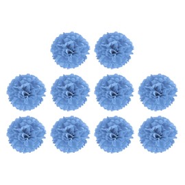 M METERXITY 10 Pcs Tissue Pom Poms Flower - Wedding Decorations Durable and Beautiful for Birthday, Party, Wedding (4" Diameter Lake Blue)