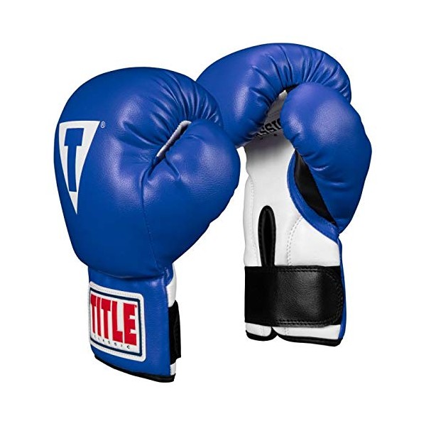 TITLE Boxing Classic Kid & Youth Boxing Gloves 2.0, Blue/White/Black, Youth