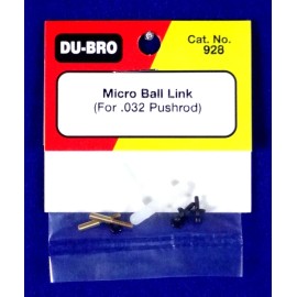 DU-BRO MICRO BALL LINK FOR .032" PUSHRODS ( PACKAGE OF 2 )( CAT. # 928 )