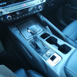JUIVEEL ABS Center Console Cover,Gear Shift Trim Panel,Console Shifter Cover Compatible with Kia Telluride 2020-2025 Accessories（Matte Wood Grain Style）