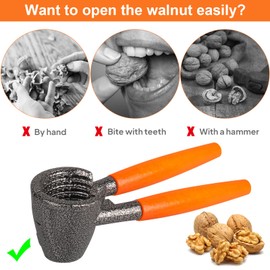ChromLives Nutcracker, walnuts with non-slip handle, zinc alloy, die-cast zinc, walnut cracker, nut opener for walnuts, hazelnuts, almonds (tongs only)