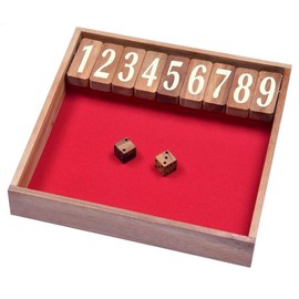 LOGOPLAY Jackpot Size XL - Shut The Box - Flap Game - Dice Game - Board Game - Wooden Play Box